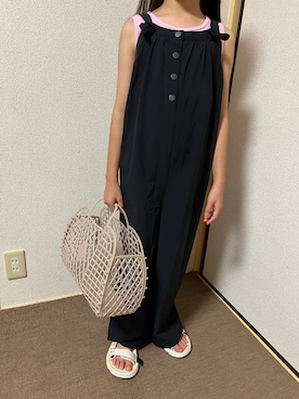 「LOWRYS FARM」｜「アイテム（オールインワン・サロペット）」を使った、Yu-&Ri-(多忙のため不定期投稿)さん（キッズ・124cm）の夏コーディネート