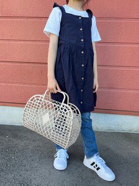 「H&M（エイチ・アンド・エム）のアイテム（ワンピース）」を使った、Yu-&Ri-(多忙のため不定期投稿)さん（キッズ・122cm）の春コーディネート