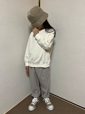 「apres les cours」｜「アイテム（スウェット）」を使った、Yu-&Ri-(多忙のため不定期投稿)さん（キッズ・127cm）の秋コーディネート