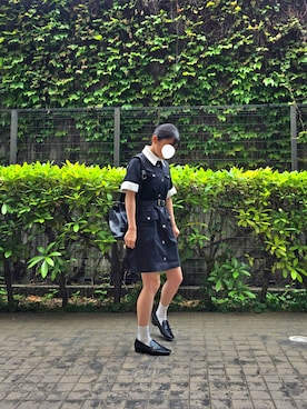 「GU（ジーユー）のアイテム（ベルト）」を使った、文さん（レディース・153cm）の春コーディネート
