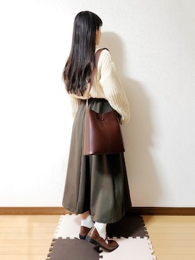 「ロングヘア」｜「アイテム（その他シューズ）」を使った、文さん（レディース・153cm）の冬コーディネート