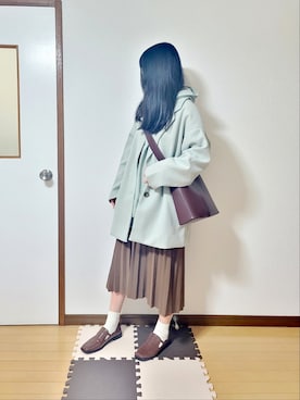 「Honeys（ハニーズ）のアイテム（ダウンジャケット/コート）」を使った、文さん（レディース・153cm）の冬コーディネート