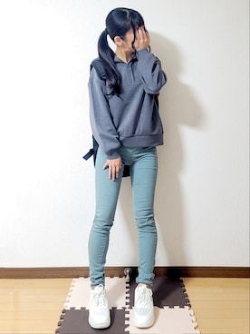 「LOWRYS FARM（ローリーズファーム）のアイテム（ノーカラージャケット）」を使った、文さん（レディース・153cm）の秋コーディネート