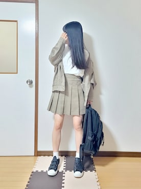 「ベルクロ」｜「アイテム（その他アウター）」を使った、文さん（レディース・153cm）の夏コーディネート