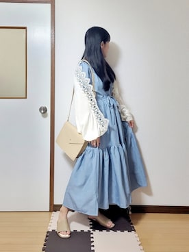 「axes femme POETIQUE（アクシーズファムポエティック）のアイテム（ワンピース/ドレス）」を使った、文さん（レディース・153cm）の夏コーディネート