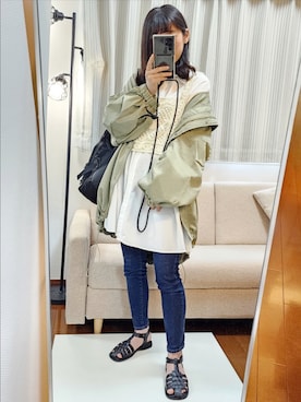 「INGNI（イング）のアイテム（その他アウター）」を使った、文さん（レディース・153cm）の春コーディネート