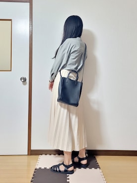 「ロングヘア」｜「アイテム（サンダル）」を使った、文さん（レディース・153cm）の夏コーディネート
