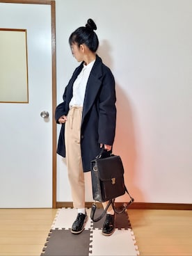 「Honeys（ハニーズ）のアイテム（ダウンジャケット/コート）」を使った、文さん（レディース・153cm）の冬コーディネート