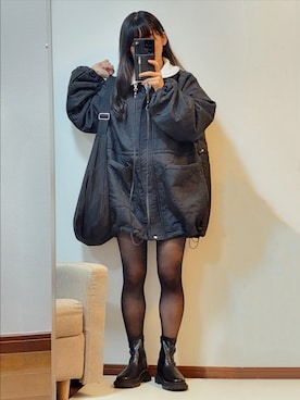 「moi tytto（モイテュット）のアイテム（ダウンジャケット/コート）」を使った、文さん（レディース・153cm）の冬コーディネート