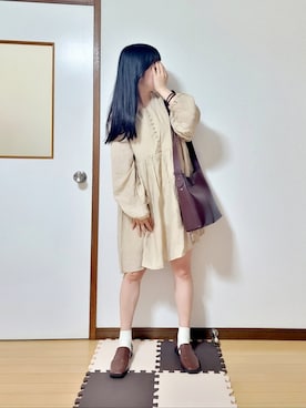 「ロングヘア」｜「アイテム（その他シューズ）」を使った、文さん（レディース・153cm）の春コーディネート