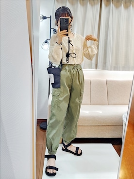 「Honeys（ハニーズ）のアイテム（タンクトップ）」を使った、文さん（レディース・153cm）の夏コーディネート