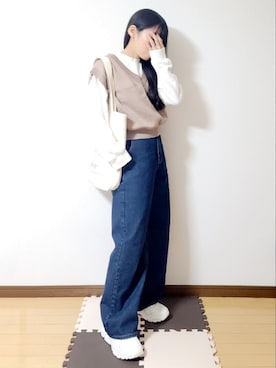 「NEV（ネブ）のアイテム」を使った、文さん（レディース・153cm）の冬コーディネート