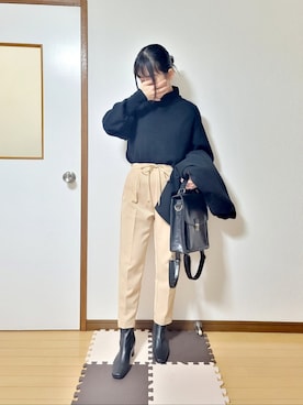 「Honeys（ハニーズ）のアイテム（ダウンジャケット/コート）」を使った、文さん（レディース・153cm）の冬コーディネート