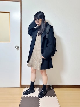 「Honeys（ハニーズ）のアイテム（ダウンジャケット/コート）」を使った、文さん（レディース・153cm）の冬コーディネート