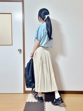 「ポニーテール」｜「アイテム（レッグウェア）」を使った、文さん（レディース・153cm）の春コーディネート