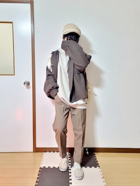 「ステッチ」｜「アイテム（その他アウター）」を使った、文さん（レディース・153cm）の冬コーディネート