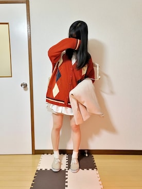 「Honeys（ハニーズ）のアイテム（ダウンジャケット/コート）」を使った、文さん（レディース・153cm）の冬コーディネート