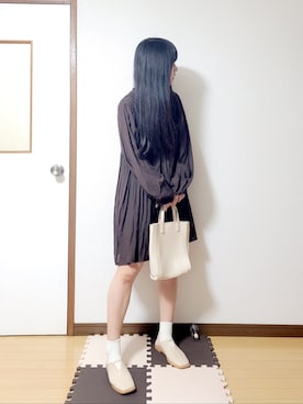 「ロングヘア」｜「アイテム（その他シューズ）」を使った、文さん（レディース・153cm）の秋コーディネート
