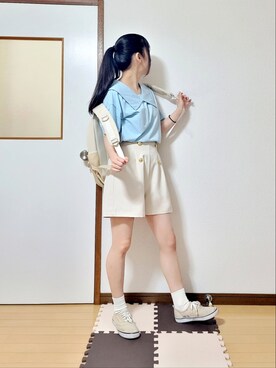 「ポニーテール」｜「アイテム（レッグウェア）」を使った、文さん（レディース・153cm）の春コーディネート