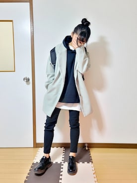 「Honeys（ハニーズ）のアイテム（ダウンジャケット/コート）」を使った、文さん（レディース・153cm）の冬コーディネート