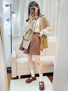 「la farfa SHOES（ラ・ファーファ シューズ）のアイテム」を使った、文さん（レディース・153cm）の春コーディネート
