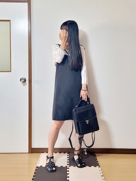 「ロングヘア」｜「アイテム（サンダル）」を使った、文さん（レディース・153cm）の夏コーディネート