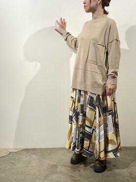 「アイテム（その他シューズ、グリーン系）」を使った、えんさん（レディース・152cm）の冬コーディネート