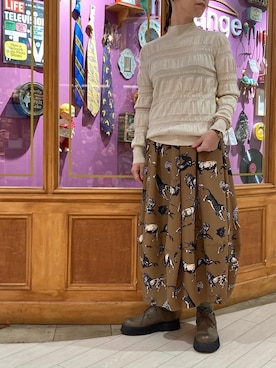 「アイテム（その他シューズ、グリーン系）」を使った、えんさん（レディース・152cm）の冬コーディネート