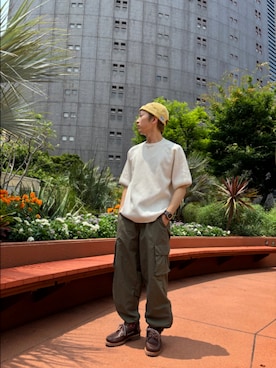 「アイテム（モカシン/デッキシューズ）」を使った、tbl4375さん（メンズ・163cm）の夏コーディネート