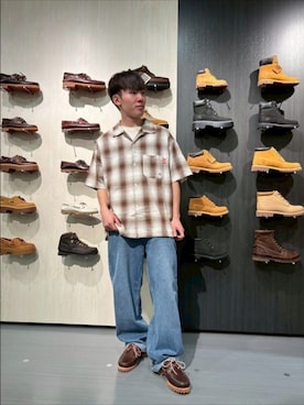「アイテム（モカシン/デッキシューズ、ブラウン系）」を使った、tbl4375さん（メンズ・160cm）の夏コーディネート