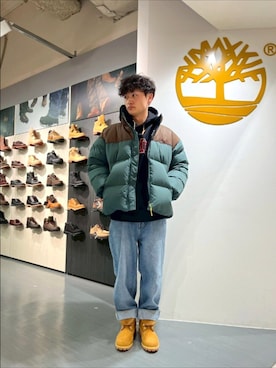 「メンズファッション」｜Timberlandなんばパークスさん（メンズ・174cm）の冬コーディネート