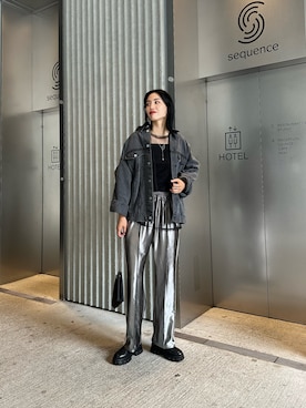「COLONY 2139（コロニートゥーワンスリーナイン）のアイテム（デニムジャケット）」を使った、MISAKIさん（レディース・174cm）の夏コーディネート