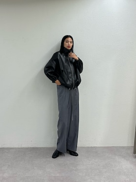「スタンドブルゾン」｜MISAKIさん（レディース・174cm）の夏コーディネート