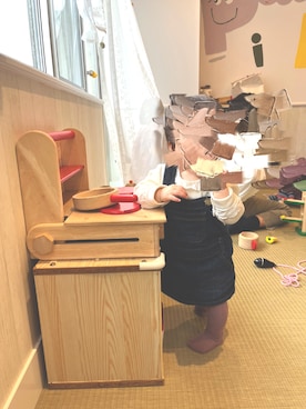 「babyGAP（babyGAP）のアイテム（オールインワン・サロペット）」を使った、temiiさん（キッズ・80cm）の秋コーディネート