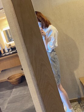 「アイテム（アナログ腕時計、ピンク系）」を使った、にしなさん（レディース・160cm）の夏コーディネート