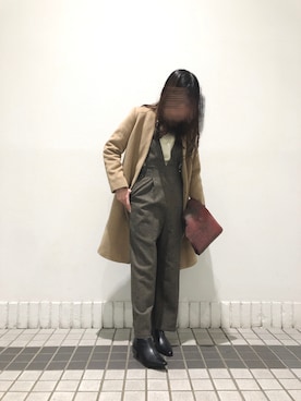 「アイテム（つなぎ/オールインワン）」を使った、Manamiさん（レディース・160cm）の冬コーディネート