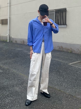 「GU（ジーユー）のアイテム（帽子）」を使った、はると / プチプラ×差別化・一癖さん（メンズ・166cm）の夏コーディネート