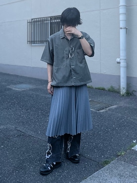 「アイテム（スカート）」を使った、はると / プチプラ×差別化・一癖さん（メンズ・166cm）の夏コーディネート