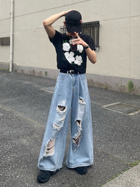 「GU（ジーユー）のアイテム（帽子）」を使った、はると / プチプラ×差別化・一癖さん（メンズ・166cm）の夏コーディネート