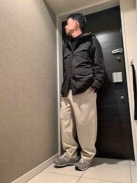 「White Mountaineering」｜「アイテム（ダウンジャケット/コート）」を使った、しんじさん（メンズ・169cm）の秋コーディネート