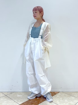 「w closet（ダブルクローゼット）のアイテム（オールインワン・サロペット）」を使った、ヒムロさん（レディース・150cm）の春コーディネート