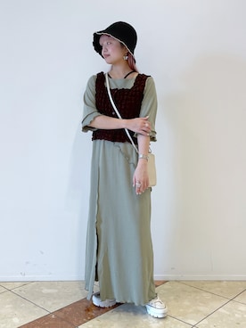 「チューリップハット」｜ヒムロさん（レディース・150cm）の春コーディネート
