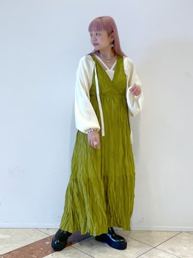 「オリーブ」｜「アイテム（ブーツ）」を使った、ヒムロさん（レディース・150cm）の夏コーディネート