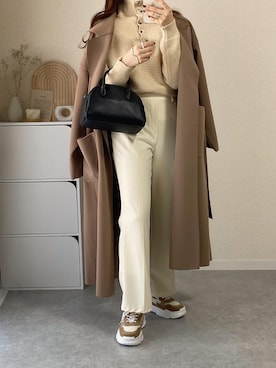 「Avail（アベイル）のアイテム（スラックス）」を使った、kokoさん（レディース・158cm）の冬コーディネート