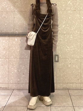 「ハイネック」｜ゆうかさん（レディース・160cm）の冬コーディネート