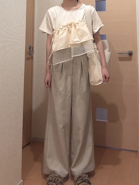 「ベージュコーデ」｜ゆうかさん（レディース・160cm）の夏コーディネート