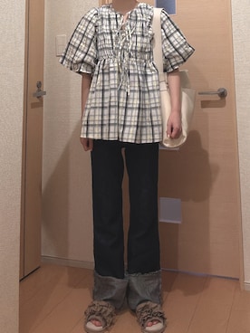 「ロールアップ」｜ゆうかさん（レディース・160cm）の夏コーディネート