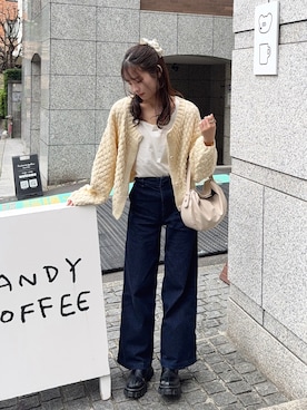 「アイテム（バッグ、ホワイト系）」を使った、ゆうかさん（レディース・160cm）の秋コーディネート