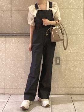 「mline（エムライン）のアイテム（オールインワン・サロペット）」を使った、ゆうかさん（レディース・160cm）の夏コーディネート