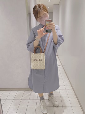 「GRL（グレイル）のアイテム（シャツワンピース）」を使った、muさん（レディース・155cm）の春コーディネート